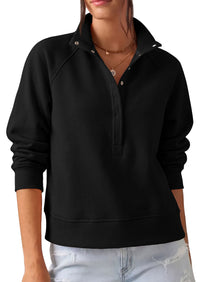 PRETTYGARDEN Women's Fall Trendy Oversized Sweatshirts | Comfy Ribbed Fabric, Raglan Long Sleeve Collared; Button Up Henley Pullover Blouse, Casual Workout Tops, Y2K Fashion Clothing