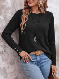 PRETTYGARDEN Womens Sweaters Long Sleeve Lightweight Knit Pullover Tops Crewneck Button Cuff Dressy Casual Fall Outfits 2026