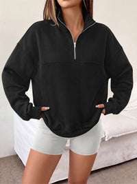 PRETTYGARDEN Women's Quarter Zip Fleece Pullover Sweatshirts | Oversized Half Zip Sweatshirt with Collar, Fleece Jacket, Trendy Long Sleeve Pullover Tops, Y2k Fashion Fall Outfits 2026