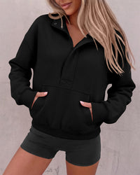PRETTYGARDEN Womens Long Sleeve Quarter Zip Crop Sweatshirts | Mock Neck FLeece Sweatshirt, Button up Henley Neck Pullover, Relaxed Fit Cropped Tops, Casual Lounge Wear, Fall Outfits 2026