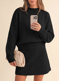 PRETTYGARDEN 2 Piece Sets For Women Sweater Mini Skirt Set