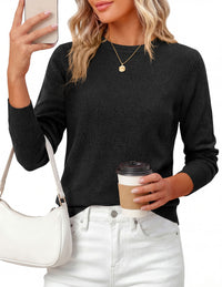 PRETTYGARDEN Womens Fall Basic Long Sleeve Sweater | Soft Knit Fabric, Classic Crew Neck Sweaters, Loose Fit Sweater, Casual Going Out Outfits, 2026 Winter Trendy Clothes