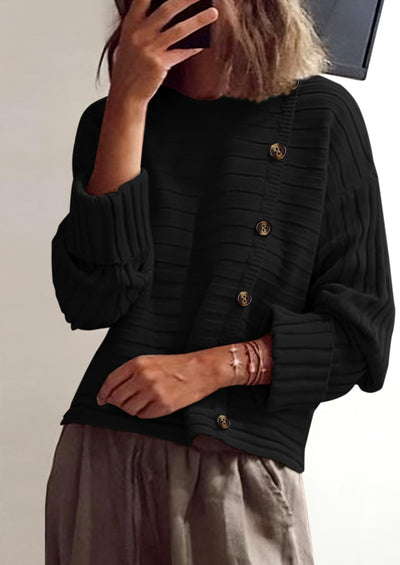 PRETTYGARDEN Womens Sweaters Fall Casual Long Sleeve Crewneck Button Loose Winter Knit Pullover Sweater Tops