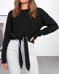 PRETTYGARDEN Casual Long Sleeve Strappy Sweaters for Women