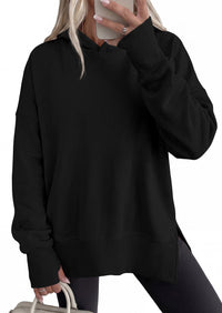 PRETTYGARDEN Womens Oversized Hoodies Side Slit Sweatshirts | Fall Fashion 2026 Trendy Outfits, Thumbholes & Unique Center Seam, Comfort Drop Shoulder Pullover, Chic Tunic for Leggings