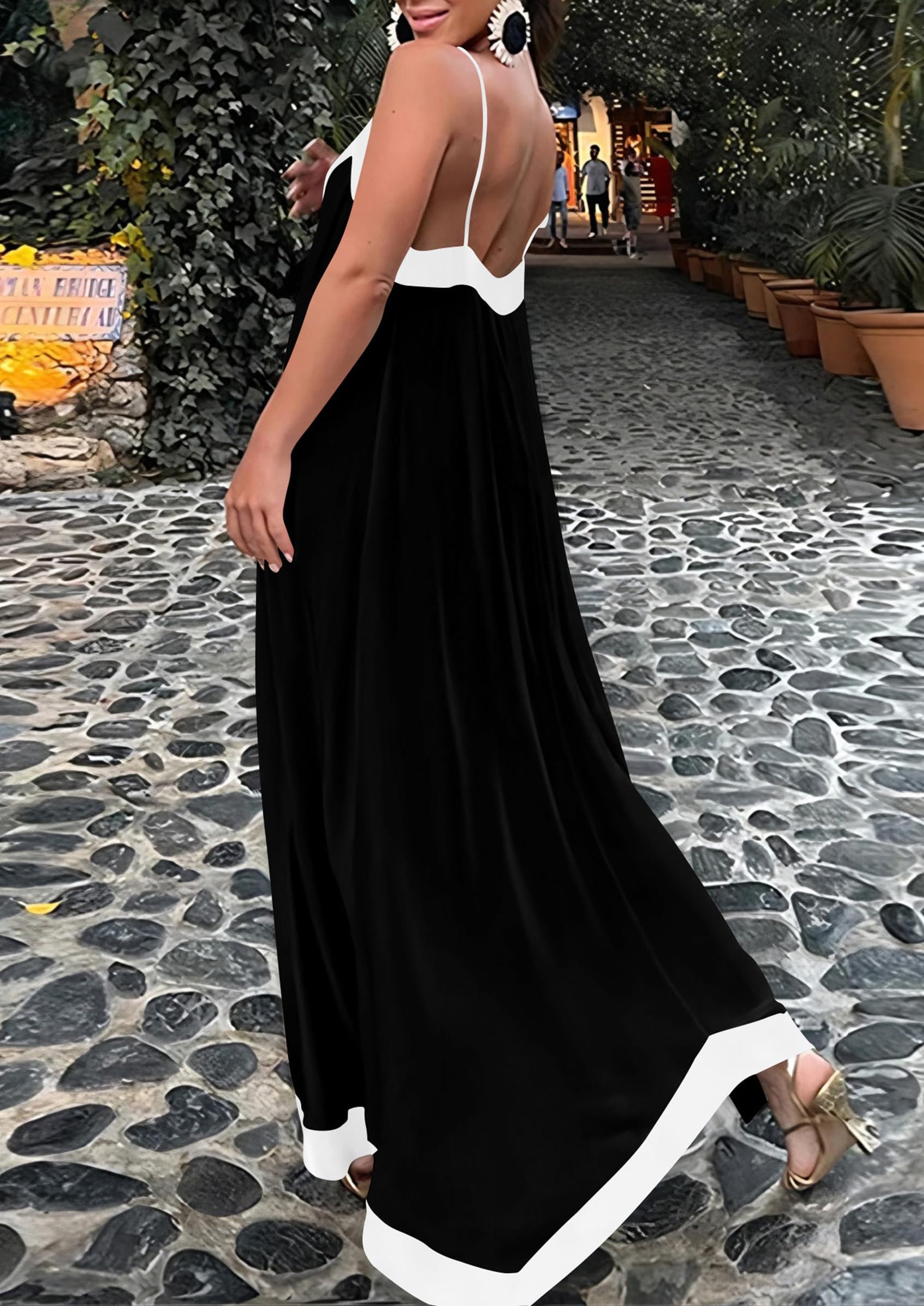 PRETTYGARDEN Women's Flowy Maxi Dress Summer Sleeveless V Neck Spaghetti Strap Elegant Wedding Party Dresses