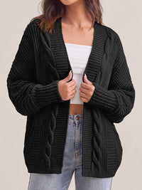 PRETTYGARDEN Chunky Open Front Cable Knit Cardigan Sweaters for Women Coats Loose Fit Batwing Long Sleeve Sweater, Soft Cozy Casual Cardigans, Holiday Travel Vacation Outfits, Trendy Fashion Outerwear