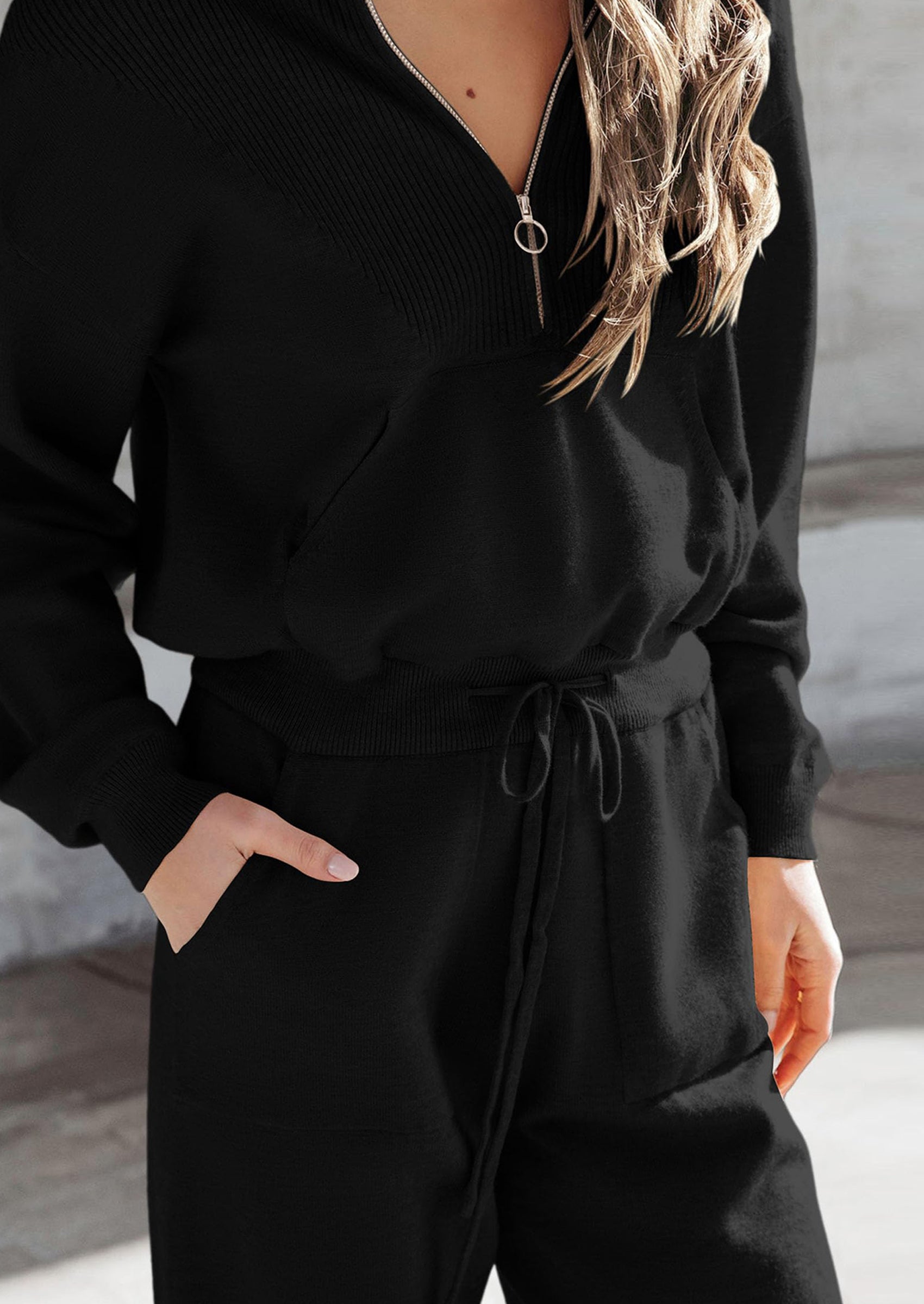 PRETTYGARDEN Women's 2 Piece Sweater Set Pullover Zip Up Sweatshirt Jogger Sweatpants Tracksuit Casual Outfit