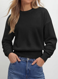 PRETTYGARDEN Womens Crewneck Long Sleeve Fall Sweaters  | Cinched Waist, Loose Fit, Knit Pullover Tops, Ribbed Hem, Basic Work Sweaters, Trendy Fall Outfits, Winter Layering Clothing