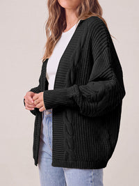 PRETTYGARDEN Chunky Open Front Cable Knit Cardigan Sweaters for Women Coats Loose Fit Batwing Long Sleeve Sweater, Soft Cozy Casual Cardigans, Holiday Travel Vacation Outfits, Trendy Fashion Outerwear