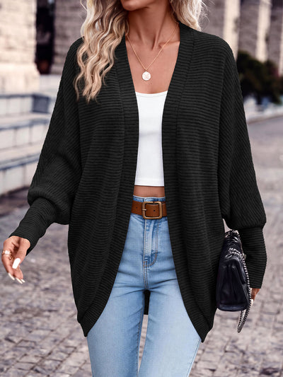 PRETTYGARDEN Batwing Long Sleeve Lightweight Cardigan Sweaters for Women | Batwing Sleeve Long Cardigans, Loose Fit Soft Ribbed Knit Light Weight Sweater, Early Fall Fashion Streetwear, Travel Outfits