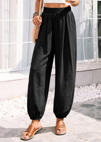 PRETTYGARDEN Womens 2026 Summer Casual Pants High Waisted Loose Wide Leg Palazzo Pockets Lounge Beach Travel Trousers Outfits