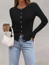 PRETTYGARDEN Fall Fitted Cardigan Sweaters for Women Button Down  | Basic Crewneck Long Sleeve Sweater Tops, Ribbed Trim, Slim Fit, Open Front, Daily Wear, Work, Date, Travel, Fashion Clothing