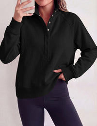 PRETTYGARDEN Women's Fall Trendy Oversized Sweatshirts | Comfy Ribbed Fabric, Raglan Long Sleeve Collared; Button Up Henley Pullover Blouse, Casual Workout Tops, Y2K Fashion Clothing