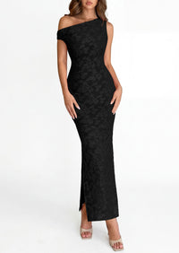 PRETTYGARDEN Womens Floral One Shoulder Maxi Dress 2026 Summer Spring Bodycon Ruched Side Slit Elegant Cocktail Party Dresses PRETTYGARDEN