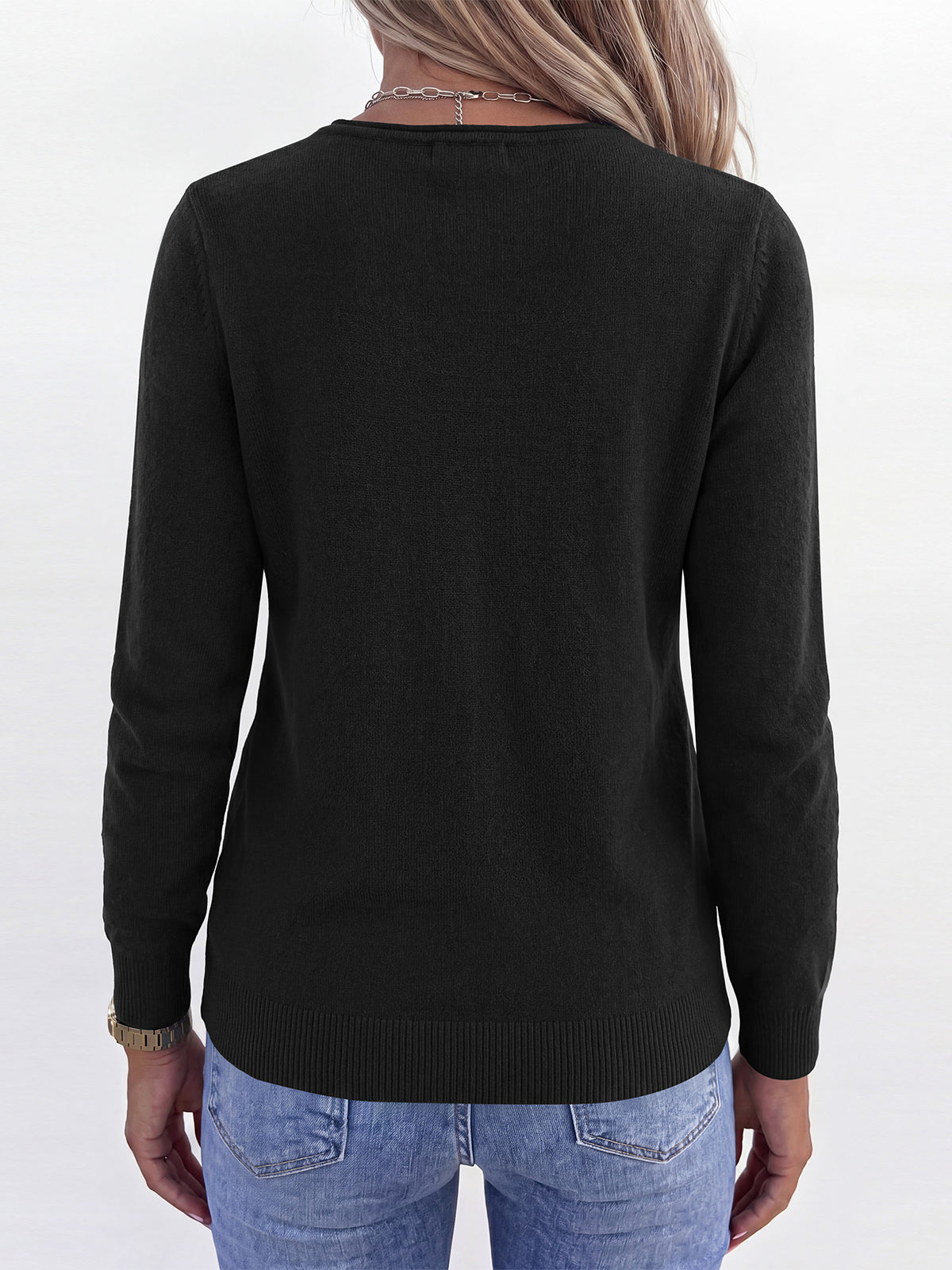 PRETTYGARDEN Womens Long Sleeve Sweaters V Neck Dressy Casual Tops Lightweight Loose Pullover Top, Comfy Ribbed Knit Sweater, Early Fall Fashion Clothing, Business Casual Work Office Outfits