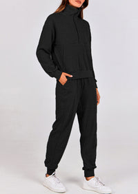 PRETTYGARDEN Women's Fall 2 Piece Lounge Sets Zip Up Sweatshirt Jogger Pants Sweat Track Suits Travel Outfit Winter Clothing