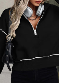 PRETTYGARDEN Women's Hooded Sweatshirts Long Sleeve Half Zip Cropped Hoodie Pullover Winter Fashion Clothes