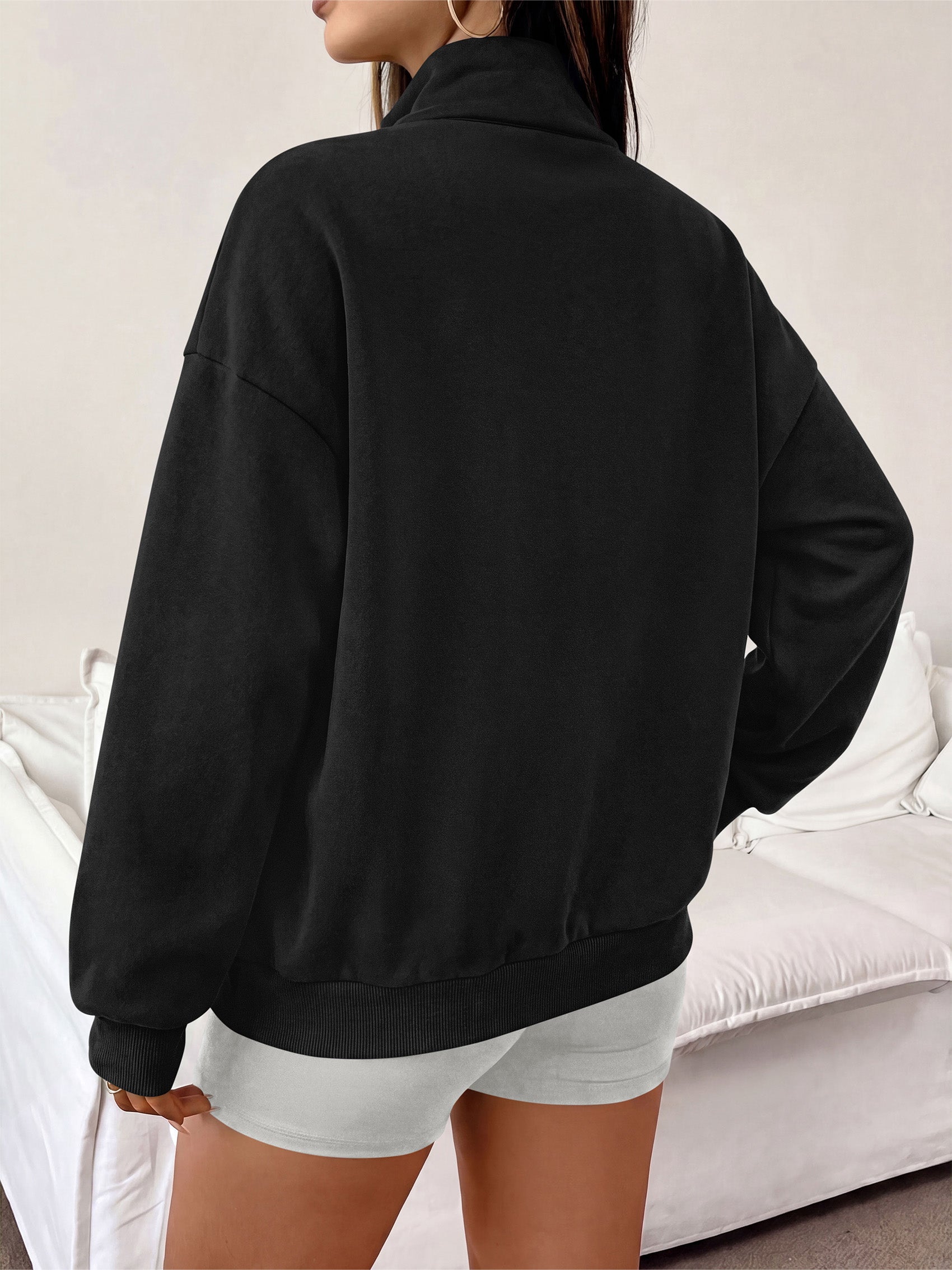 PRETTYGARDEN Women's Quarter Zip Fleece Pullover Sweatshirts | Oversized Half Zip Sweatshirt with Collar, Fleece Jacket, Trendy Long Sleeve Pullover Tops, Y2k Fashion Fall Outfits 2026