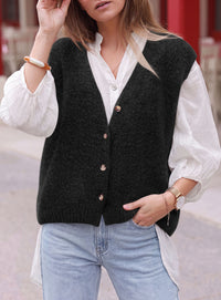 PRETTYGARDEN Womens Fall Sleeveless Button Down Sweater Vest  Soft Knit Fabric, Fashion Deep V Neck, Casual Loose Fit Sweater, Going Out Outfits, 2026 Trendy Winter Clothes