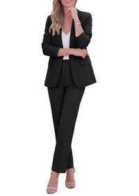 PRETTYGARDEN Two Piece Sets for Women Dressy Pant Suits | Lapel Blazer,Straight Leg Dress Pants,Professional Interview Suit Set,Business Casual Outfits,Office Work Clothes,Fall Winter