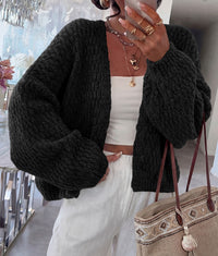 PRETTYGARDEN Women's Fall Cardigan Open Front Chunky Sweaters | Cozy Stretchy Knitwear, Long Sleeve Drop Shoulder, Loose Fit Crochet Jacket, Trendy Holiday Outfits, Warm Winter Clothing