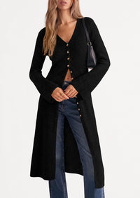 PRETTYGARDEN Women Long Cardigan Bell Sleeve Sweater Dress  Early Fall Fashion, V Neck Button Down Coats, Fit and Flare, Duster Sweater, Business Casual Outfits, Acrylic Cotton Blend
