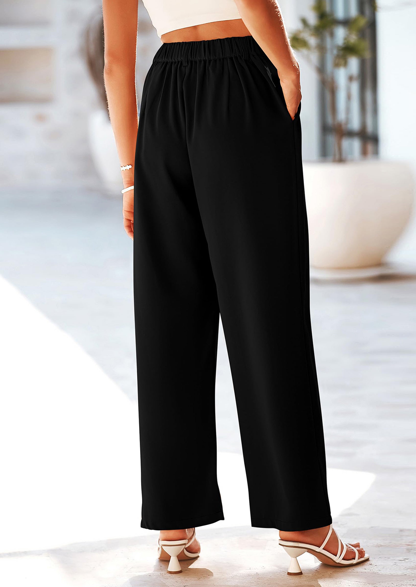 PRETTYGARDEN Wide Leg Pants for Women Trendy Fall High Waisted Business Casual Outfits Work Pant Trousers
