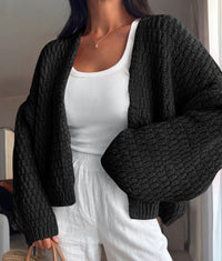 PRETTYGARDEN Women's Fall Cardigan Open Front Chunky Sweaters | Cozy Stretchy Knitwear, Long Sleeve Drop Shoulder, Loose Fit Crochet Jacket, Trendy Holiday Outfits, Warm Winter Clothing