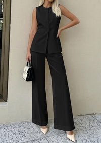PRETTYGARDEN Women's 2 Piece Sets Summer 2026 Work Clothes Sleeveless Blazer Vest Pants Suits Spring Business Casual Outfits PRETTYGARDEN