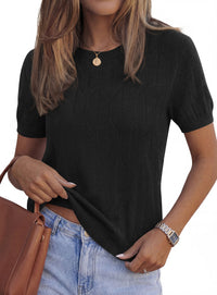 PRETTYGARDEN Women's 2026 Spring Short Sleeve Sweater Knit Going Out Tops Work Shirts Trendy Summer Business Casual Outfits