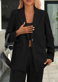 PRETTYGARDEN Women's Winter Corduroy Blazers Jackets Dressy Casual Ribbed Long Sleeve Lapel Fashion Work Business Outerwear