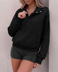 PRETTYGARDEN Womens Long Sleeve Quarter Zip Crop Sweatshirts | Mock Neck FLeece Sweatshirt, Button up Henley Neck Pullover, Relaxed Fit Cropped Tops, Casual Lounge Wear, Fall Outfits 2026