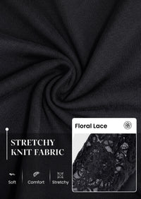 PRETTYGARDEN Sheer Lace Raglan Long Sleeve Shirts for Women | Soft Stretchy Knit,See Through Floral Sleeves,Crewneck Fitted Tshirts,Daily Going Out Tops,Office Layer,Fall Fashion Clothing