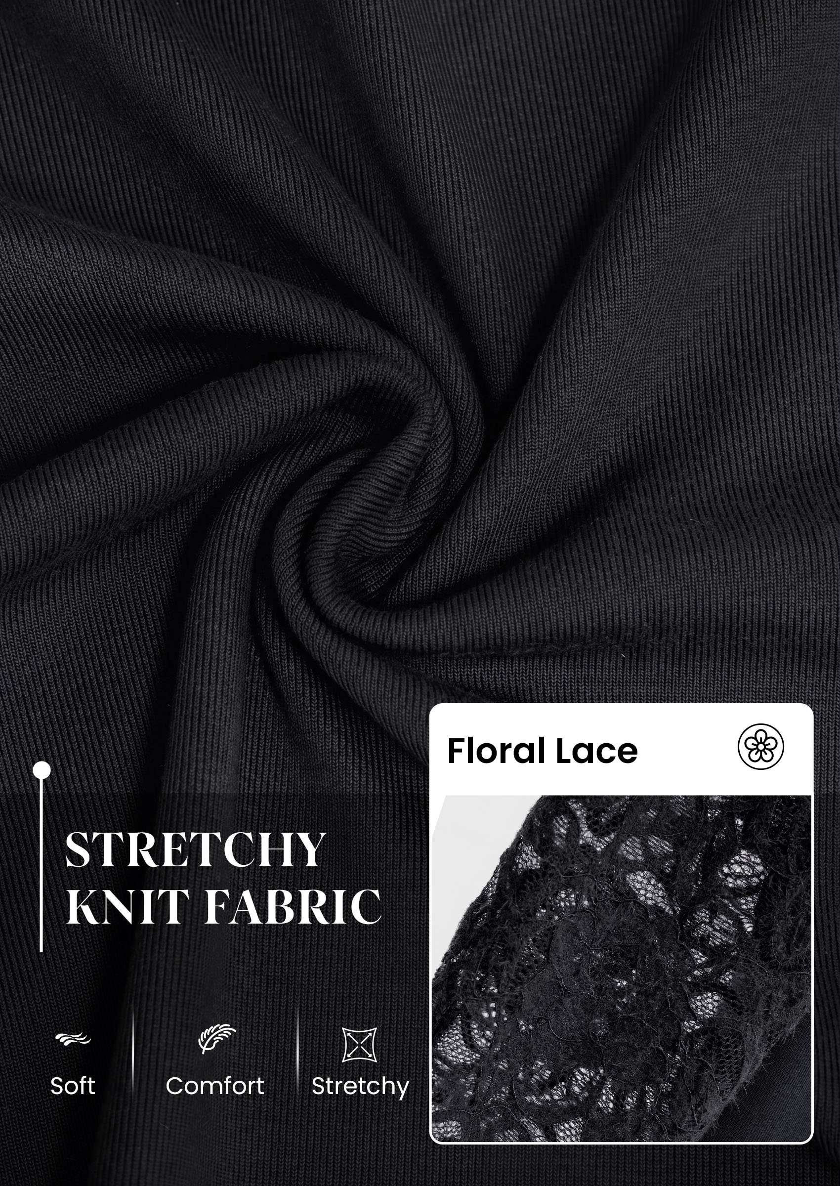 PRETTYGARDEN Sheer Lace Raglan Long Sleeve Shirts for Women | Soft Stretchy Knit,See Through Floral Sleeves,Crewneck Fitted Tshirts,Daily Going Out Tops,Office Layer,Fall Fashion Clothing