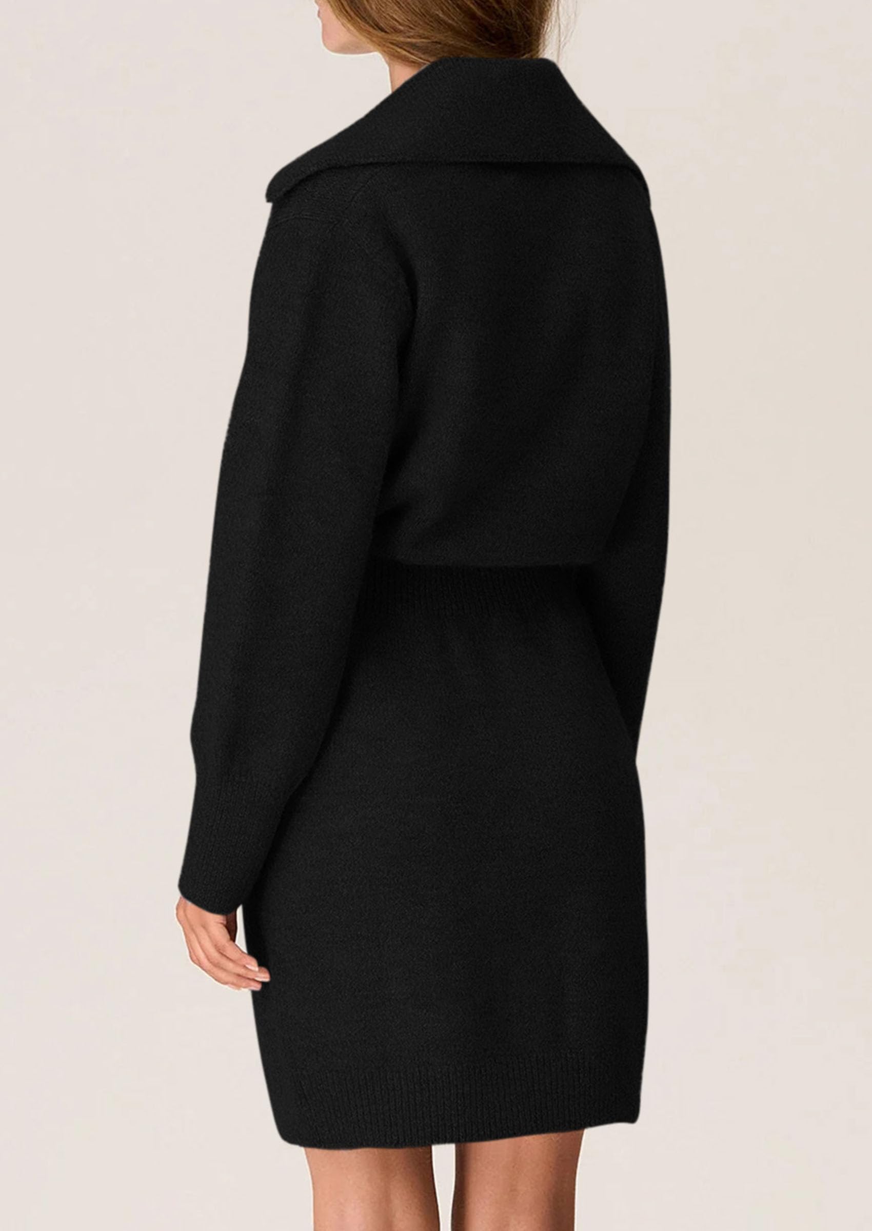 PRETTYGARDEN Sweater Dresses for Women Trendy Long Sleeve Button Down Short Spring Dress