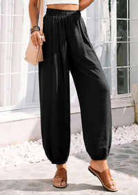 PRETTYGARDEN Womens 2026 Summer Casual Pants High Waisted Loose Wide Leg Palazzo Pockets Lounge Beach Travel Trousers Outfits