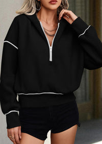 PRETTYGARDEN Women's Hooded Sweatshirts Long Sleeve Half Zip Cropped Hoodie Pullover Winter Fashion Clothes