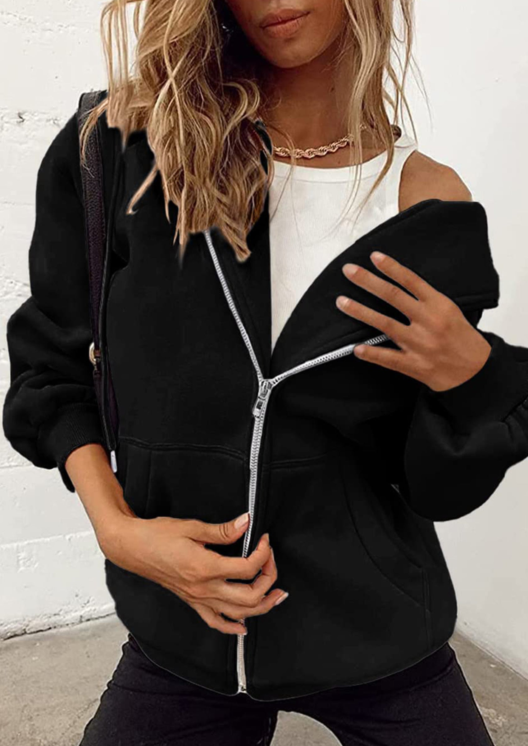 PRETTYGARDEN Women's Zip Up Y2K Hoodies Casual Long Sleeve Sweatshirts Fall Spring Track Jackets with Pockets