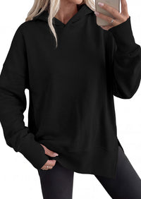 PRETTYGARDEN Womens Oversized Hoodies Side Slit Sweatshirts | Fall Fashion 2026 Trendy Outfits, Thumbholes & Unique Center Seam, Comfort Drop Shoulder Pullover, Chic Tunic for Leggings