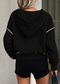 PRETTYGARDEN Women's Hooded Sweatshirts Long Sleeve Half Zip Cropped Hoodie Pullover Winter Fashion Clothes