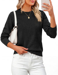 PRETTYGARDEN Womens Fall Basic Long Sleeve Sweater | Soft Knit Fabric, Classic Crew Neck Sweaters, Loose Fit Sweater, Casual Going Out Outfits, 2026 Winter Trendy Clothes