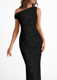 PRETTYGARDEN Womens Floral One Shoulder Maxi Dress 2026 Summer Spring Bodycon Ruched Side Slit Elegant Cocktail Party Dresses PRETTYGARDEN