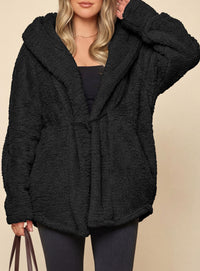 PRETTYGARDEN Women's Winter Warm Coats Hooded Faux Fur Sherpa Jacket  Fuzzy Fleece, Thumb Holes, Long Sleeve Pockets, Teddy Bear Jackets, Trendy Casual Fall Clothes, Holiday Going Out Outfits