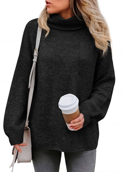 PRETTYGARDEN Women's Winter Turtleneck Sweaters Oversized Warm Pullover  Cozy Chunky Knit Sweater, Long Sleeve Tunic, Loose Fit Dressy Casual Tops, Trendy Fall Fashion Clothing, Holiday Outfits