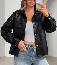 PRETTYGADEN Women's Faux Leather Jacket Fall Fashion Button Down Winter Coats Motorcycle Bomber Jackets Outerwear 2026