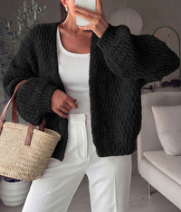 PRETTYGARDEN Women's Fall Cardigan Open Front Chunky Sweaters | Cozy Stretchy Knitwear, Long Sleeve Drop Shoulder, Loose Fit Crochet Jacket, Trendy Holiday Outfits, Warm Winter Clothing