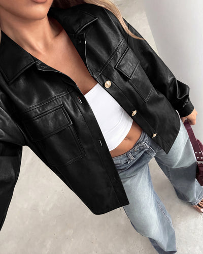 PRETTYGADEN Women's Faux Leather Jacket Fall Fashion Button Down Winter Coats Motorcycle Bomber Jackets Outerwear 2026