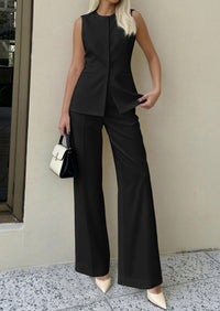 PRETTYGARDEN Women's 2 Piece Sets Summer 2026 Work Clothes Sleeveless Blazer Vest Pants Suits Spring Business Casual Outfits PRETTYGARDEN