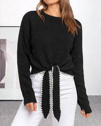 PRETTYGARDEN Casual Long Sleeve Strappy Sweaters for Women
